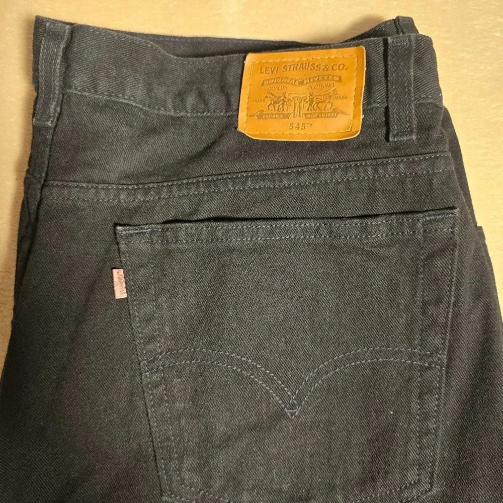 Y2K Levis 545 Baggy Fit Black Jeans Mens 42x34 Vntg Style Distressed Denim 967
